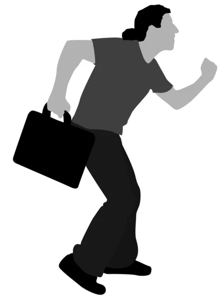 Professionele man loopt met zak — Stockfoto