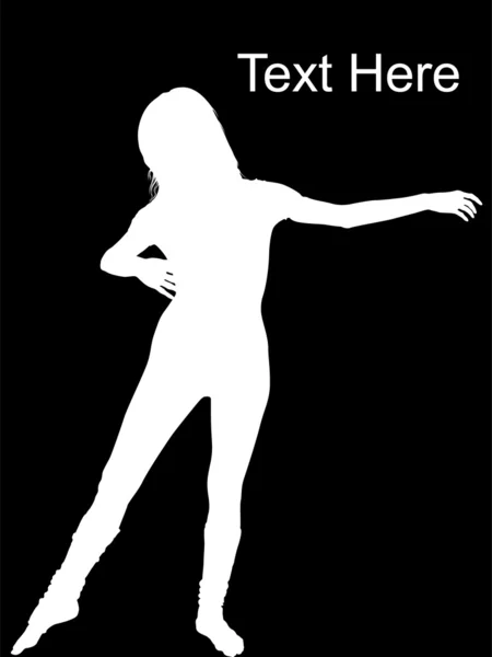 Dans genç bir kadın silueti — Stok fotoğraf