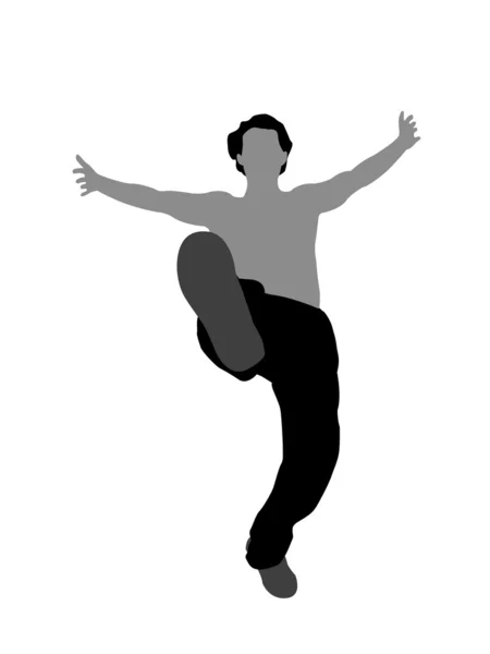 Silueta tančícího muže — Stock fotografie