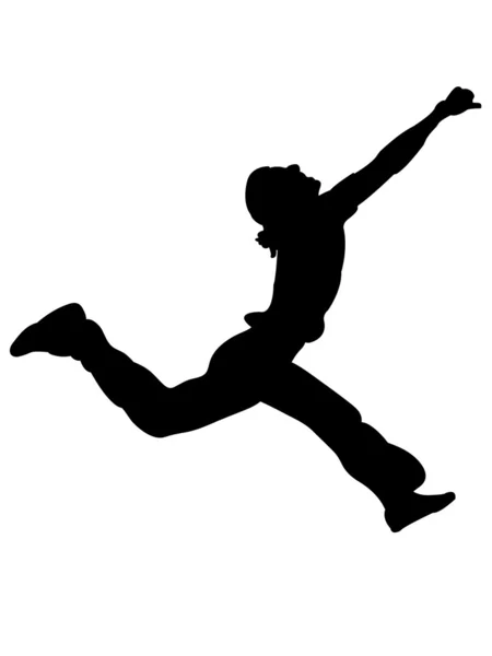 Silhouette of young man stretching — Stock Photo, Image
