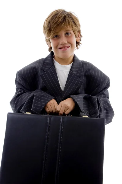 Tired young businessman child Stock Photo