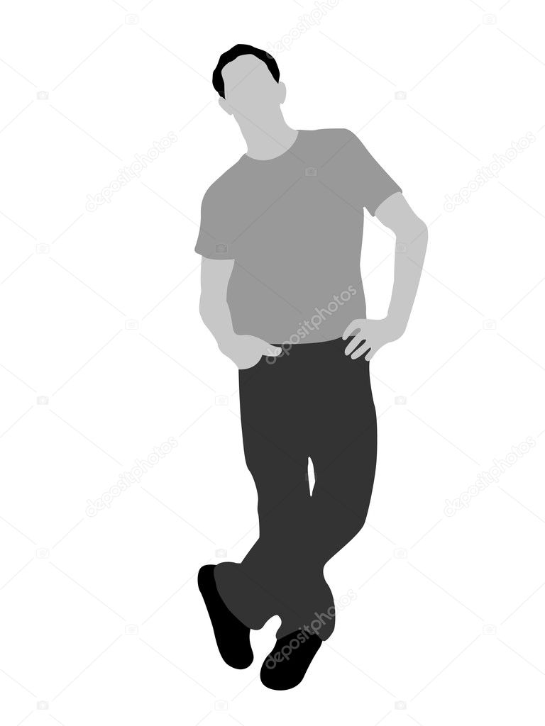 Illustration of handsome guy posing