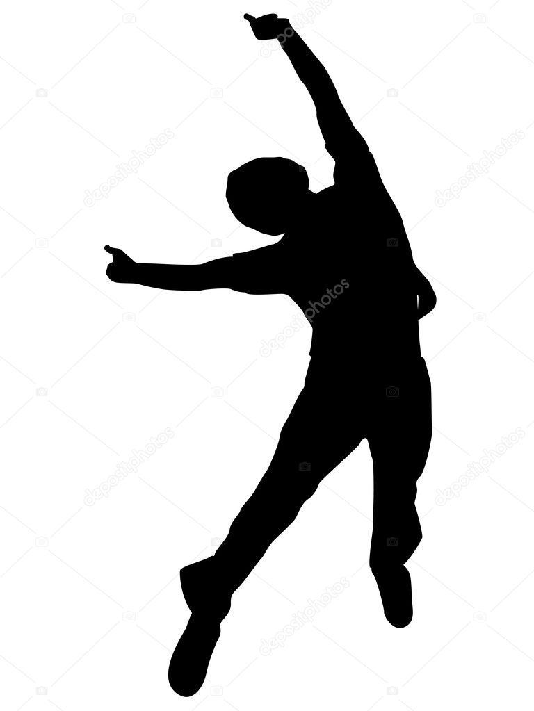 Silhouette of man jumping in air — Stock Photo © imagerymajestic #1678565