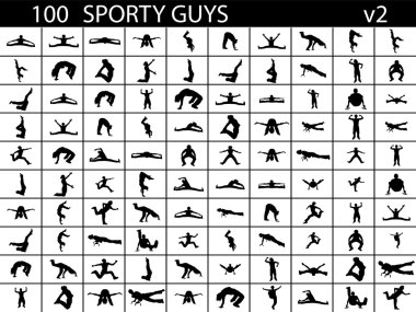 Posing sports men clipart