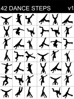 Rock dancers, various poses clipart