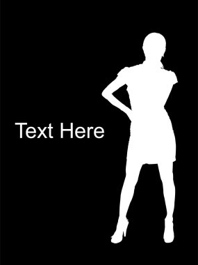 Silhouette of young woman posing clipart