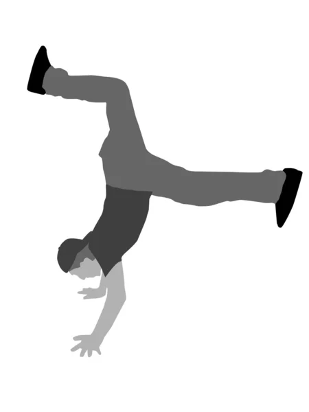 Moderna snygga dansare gör handstand — Stockfoto