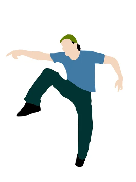 Χορευτής με καπάκι κάνοντας κίνηση χορού — Φωτογραφία Αρχείου
