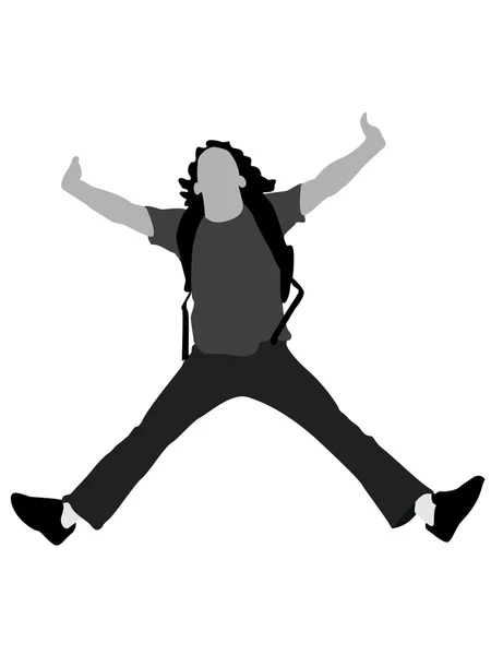 Illustration of student jumping high — Stock Photo, Image