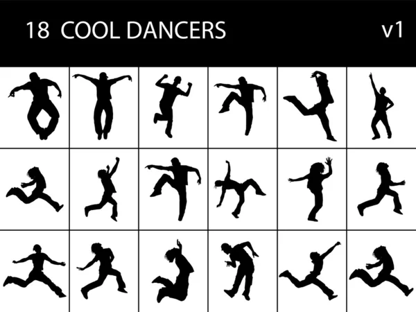 さまざまなダンス アクション ポーズのロックスター — ストック写真