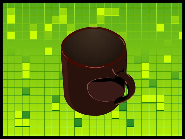 Tea mug on green background — Stock Photo, Image