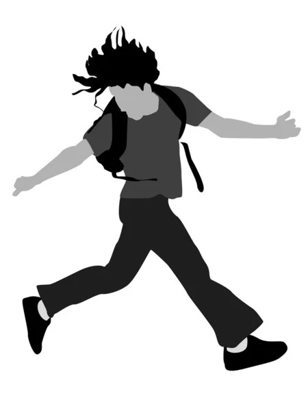 Ilustracja młody człowiek skoki — Zdjęcie stockowe
