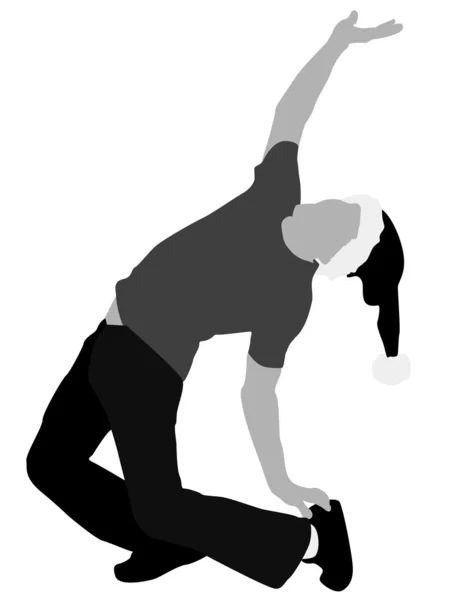 Taniec młody człowiek z santa WPR — Zdjęcie stockowe
