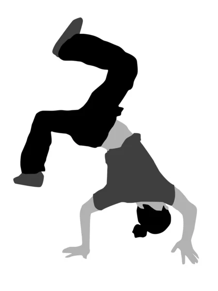 Bailarina con estilo haciendo handstand —  Fotos de Stock
