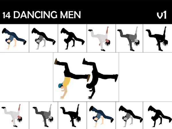 Hűvös látszó táncosok különböző pózok — Stock Fotó