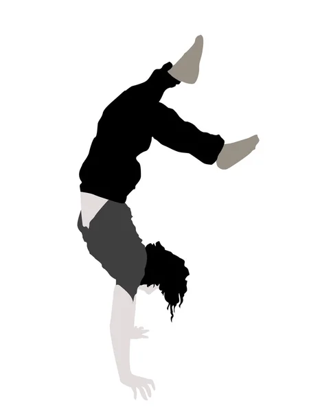 Man doing cartwheel — Stock Photo, Image