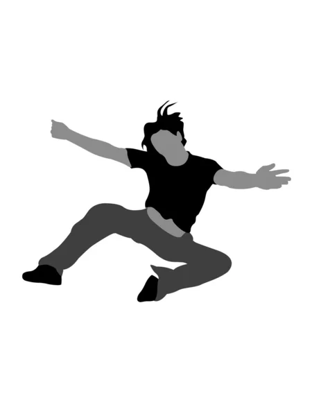 Ilustracja mężczyzna skoki w powietrzu — Zdjęcie stockowe