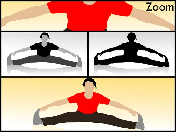 Hombre estirando sus piernas, haciendo yoga — Foto de Stock