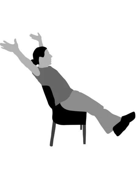 Ontspannen man zittend met open armen — Stockfoto