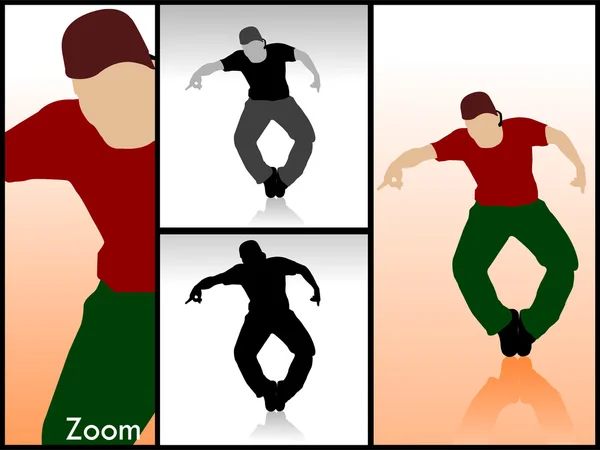 Dansende jonge man, stijlvolle pose — Stockfoto
