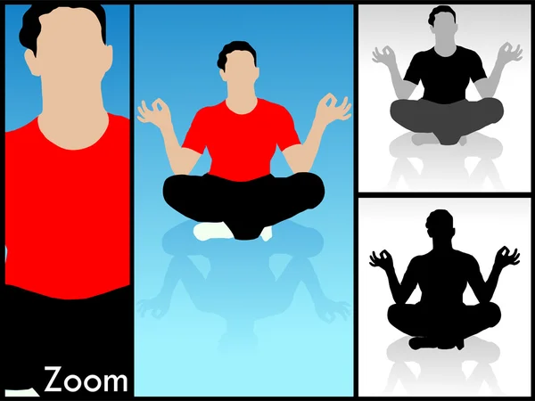 Иллюстрация медитирующего человека — стоковое фото