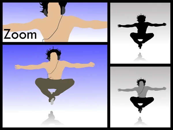 Człowiek skacze i tańczy — Zdjęcie stockowe