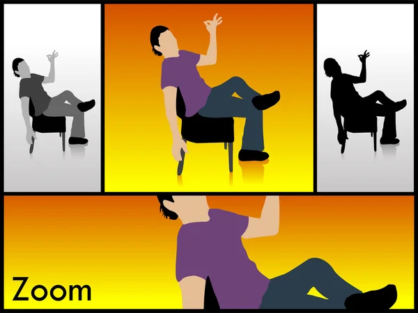 Człowiek relaks na fotelu — Zdjęcie stockowe