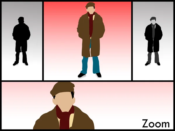 Иллюстрация стоящего холодного мужчины — стоковое фото