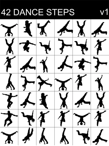 岩舞者，各种姿势 — 图库照片