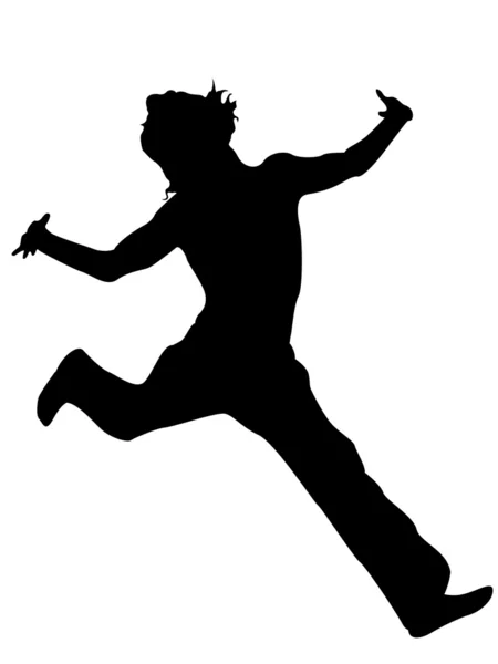 Silhouette of jumping man — Stock Photo, Image