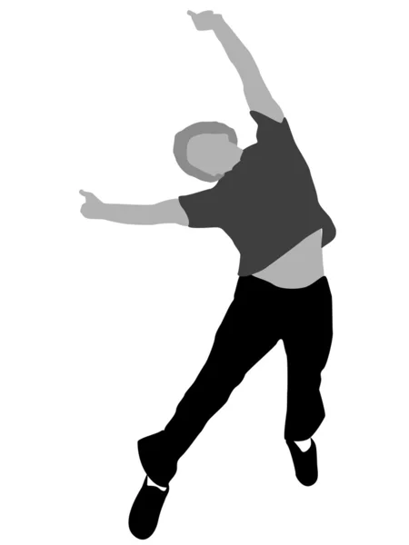 Człowiek wysokie skoki w powietrzu — Zdjęcie stockowe