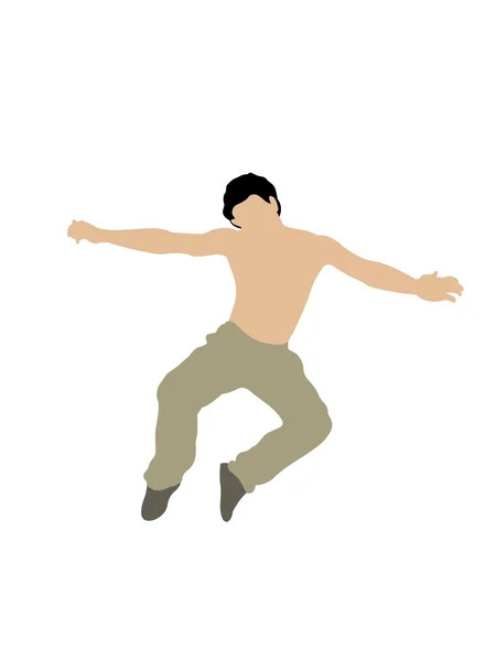 Ilustracja młody mężczyzna skoków — Zdjęcie stockowe