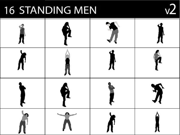 Hommes debout dans diverses poses — Photo