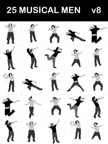 Realizando homens em várias poses — Fotografia de Stock