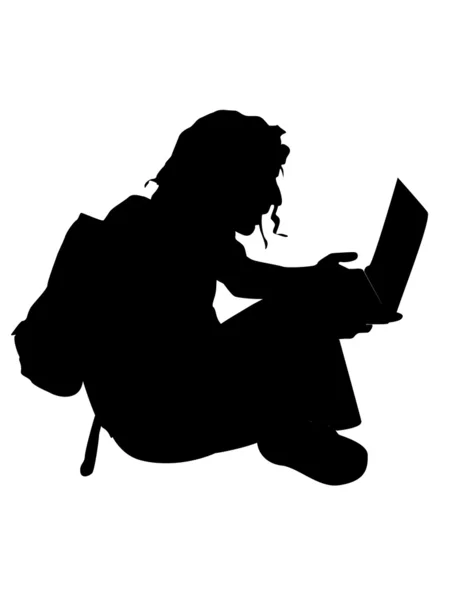Guy working on laptop — Stock Photo, Image