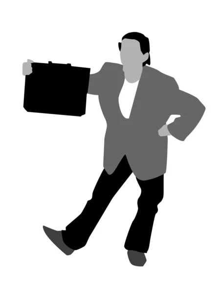 Businessman showing office bag — Stock Photo, Image