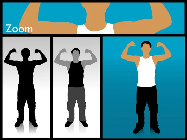 Illustration eines starken, muskulösen Mannes — Stockfoto