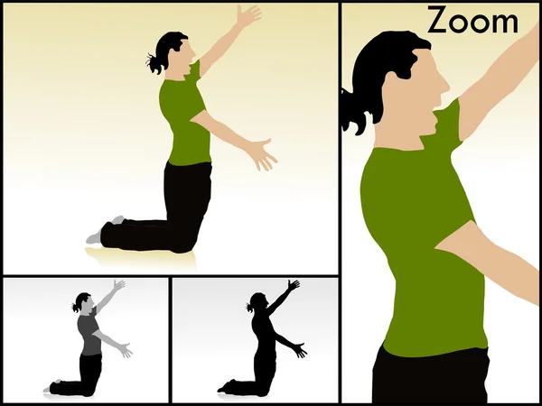 Man tränar yoga med öppna handflator — Stockfoto