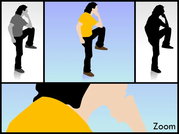 Ilustracja młody mężczyzna pozowanie — Zdjęcie stockowe
