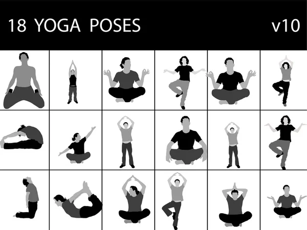 Hommes faisant du yoga, poses diverses — Photo