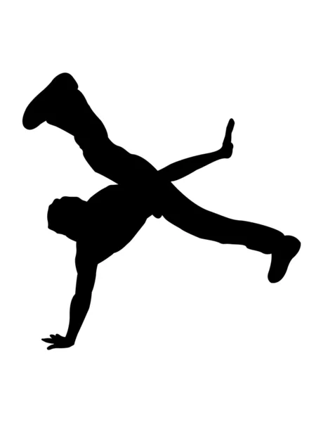 Silhouette of rocking dancer — Stock Photo, Image