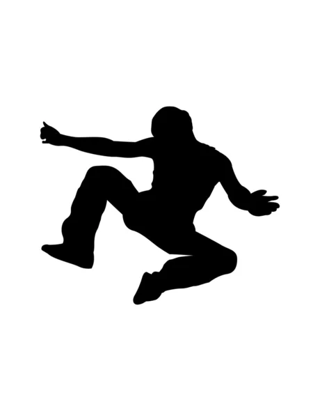 Havada atlama adam silüeti — Stok fotoğraf