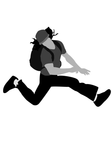 Ilustrace člověka skákat do vzduchu — Stock fotografie