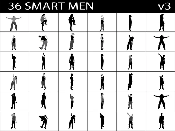 Smarta män i olika poser — Stockfoto