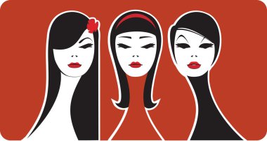 Three beauties clipart