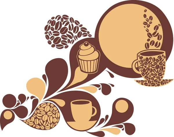 Кофе и пирожные — стоковый вектор