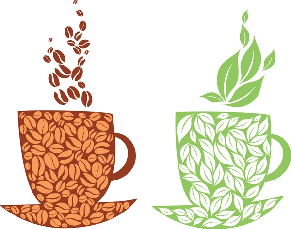 紅茶とコーヒー — ストックベクタ