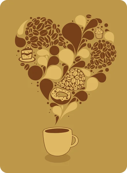 Uwielbiam kawę — Wektor stockowy