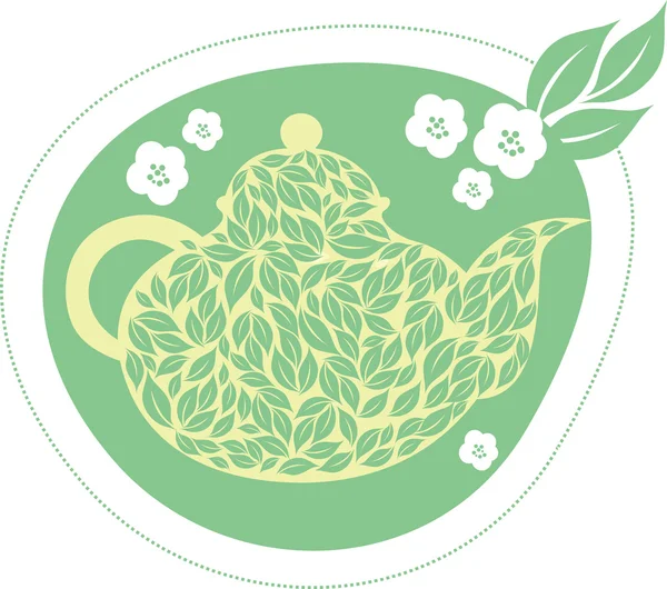 Green jasmine tea — Stock Vector