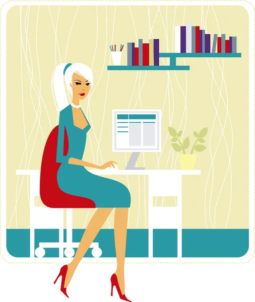 Beautiful business lady — Stock Vector